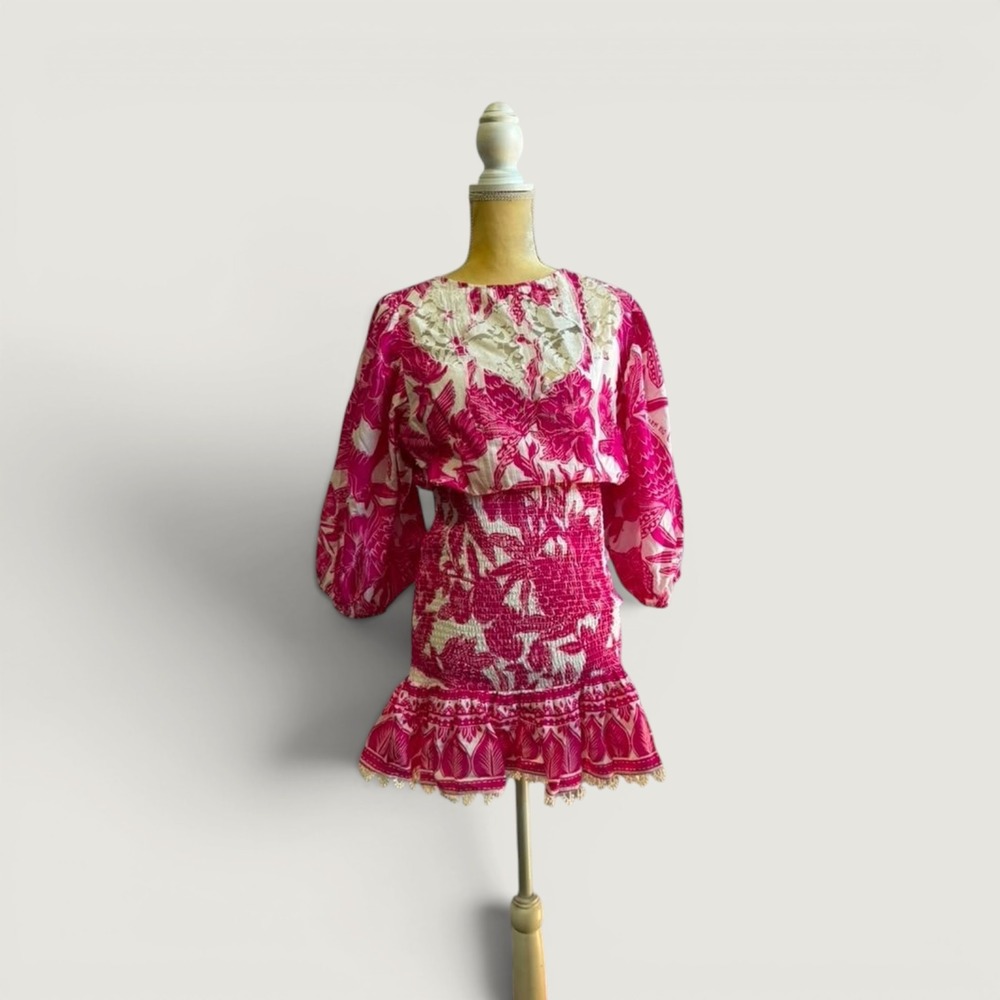 Farm Rio Tropical Woodcut MinI Dress - Size Medium - NWT